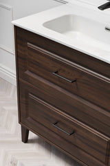 Waschbeckenunterschrank Dorella Ristretto Eiche 120 × 82 × 46 cm mit 2 Schubladen – Ansicht 6