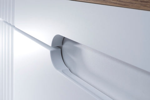 Waschbeckenunterschrank Fivora Weiß 80 × 62 × 46 cm mit 2 Schubladen – Ansicht 3