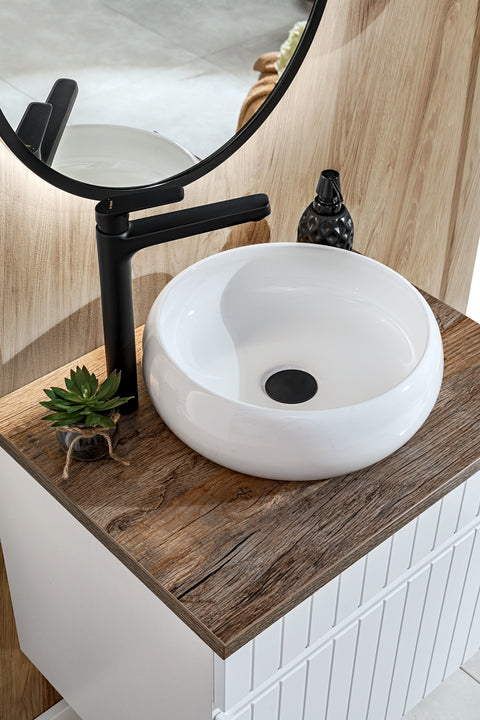Waschbeckenunterschrank Ikona Weiß 60 × 46 × 45,6 cm mit 1 Schublade – Ansicht 2