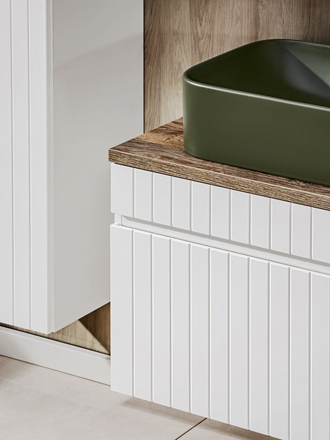 Waschbeckenunterschrank Ikona Weiß 60 × 46 × 45,6 cm mit 1 Schublade – Ansicht 7