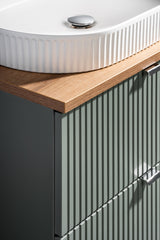 Waschbeckenunterschrank Linora Schilfgrün 60 × 57 × 39 cm mit 2 Schubladen – Ansicht 8