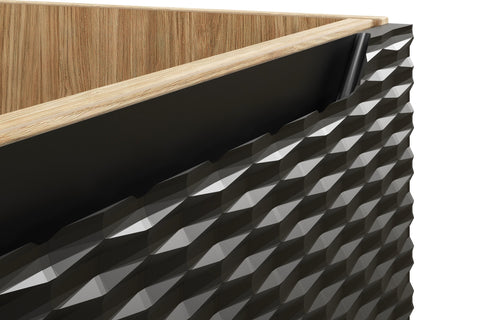 Waschbeckenunterschrank Oceana Schwarz matt 90 × 57 × 46 cm mit 2 Schubladen – Ansicht 4