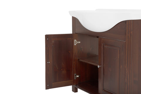 Waschbeckenunterschrank Retrano Braun 65 × 81 × 32 cm mit 2 Türen – Ansicht 4