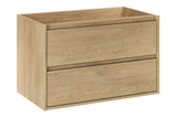 Waschbeckenunterschrank Violetta Cremona Eiche 80 × 50 × 46 cm mit 2 Schubladen