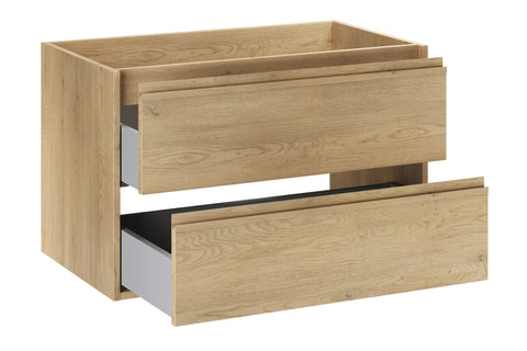 Waschbeckenunterschrank Violetta Cremona Eiche 80 × 50 × 46 cm mit 2 Schubladen – Ansicht 3