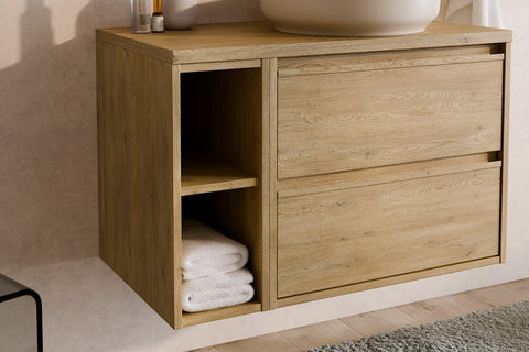 Waschbeckenunterschrank Violetta Cremona Eiche 80 × 50 × 46 cm mit 2 Schubladen – Ansicht 5