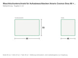 Waschtischunterschrank für Aufsatzwaschbecken Amaris Cosmos Grau 80 × 53 × 46 cm mit 2 Schubladen – Maßzeichnung