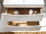 Waschtischunterschrank für Aufsatzwaschbecken Amaris Weiß Hochglanz 60 × 53 × 46 cm mit 2 Schubladen – Ansicht 8