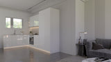 Velmora Winkelküche 300 × 180 cm KÜ05 – Moderne L-Küche ohne Arbeitsplatte – MDF Fronten – Weiß Hochglanz