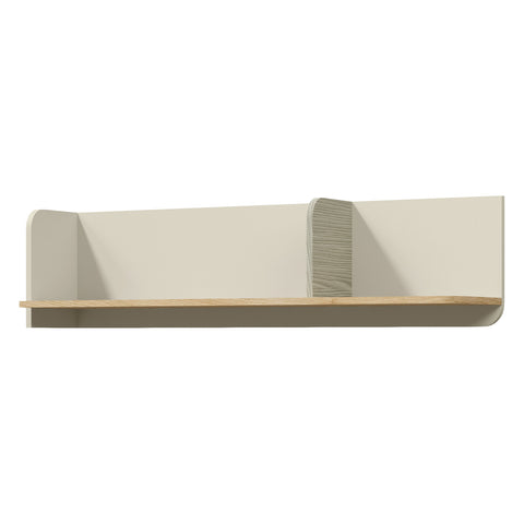 Yuki Wandregal 120 cm in Graubeige / Eiche geölt / Eukalyptus